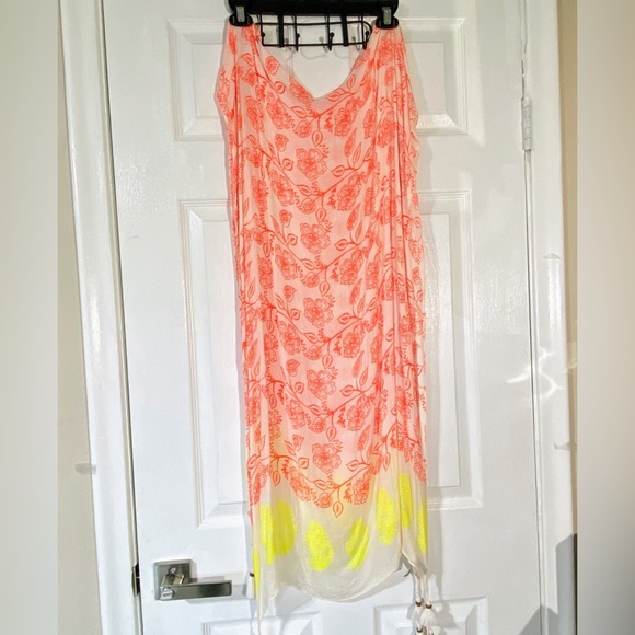 Lucky Brand Scarf White,Orange & green.Like New. - Picture 1 of 8